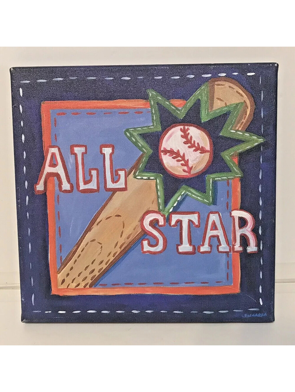 ALL STAR Sports Baseball Canvas 10x10 Wall Art Oopsy Daisy Too Fine Art for Kids